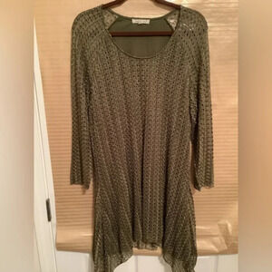 INDIGO SOUL~LONG TUNIC/ BLOUSE~METALIC DETAIL~ 2X